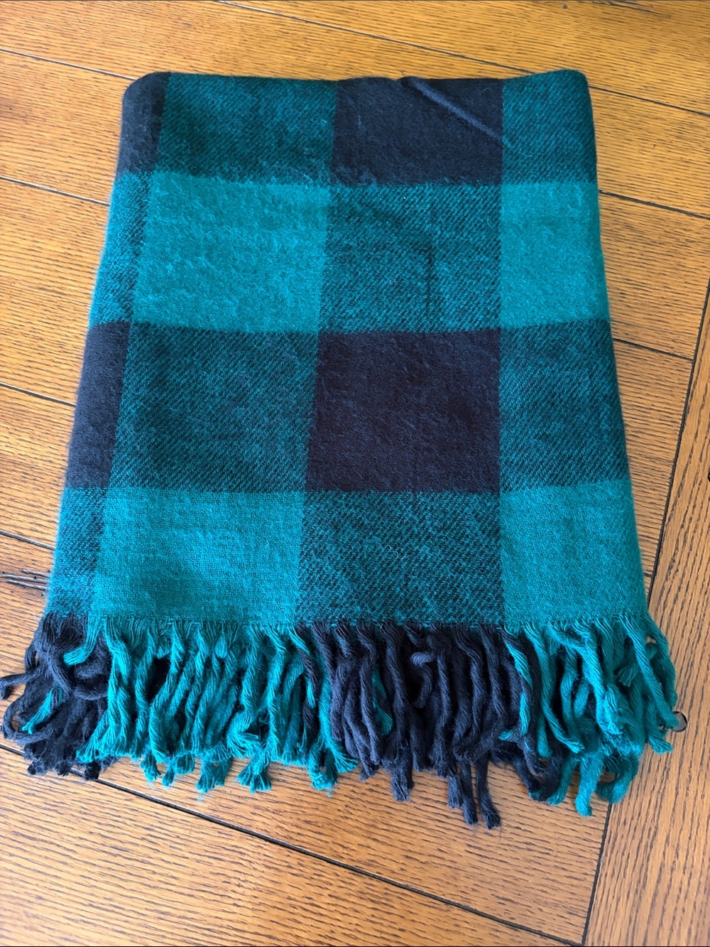 Black/Green Plaid Stadium Blanket